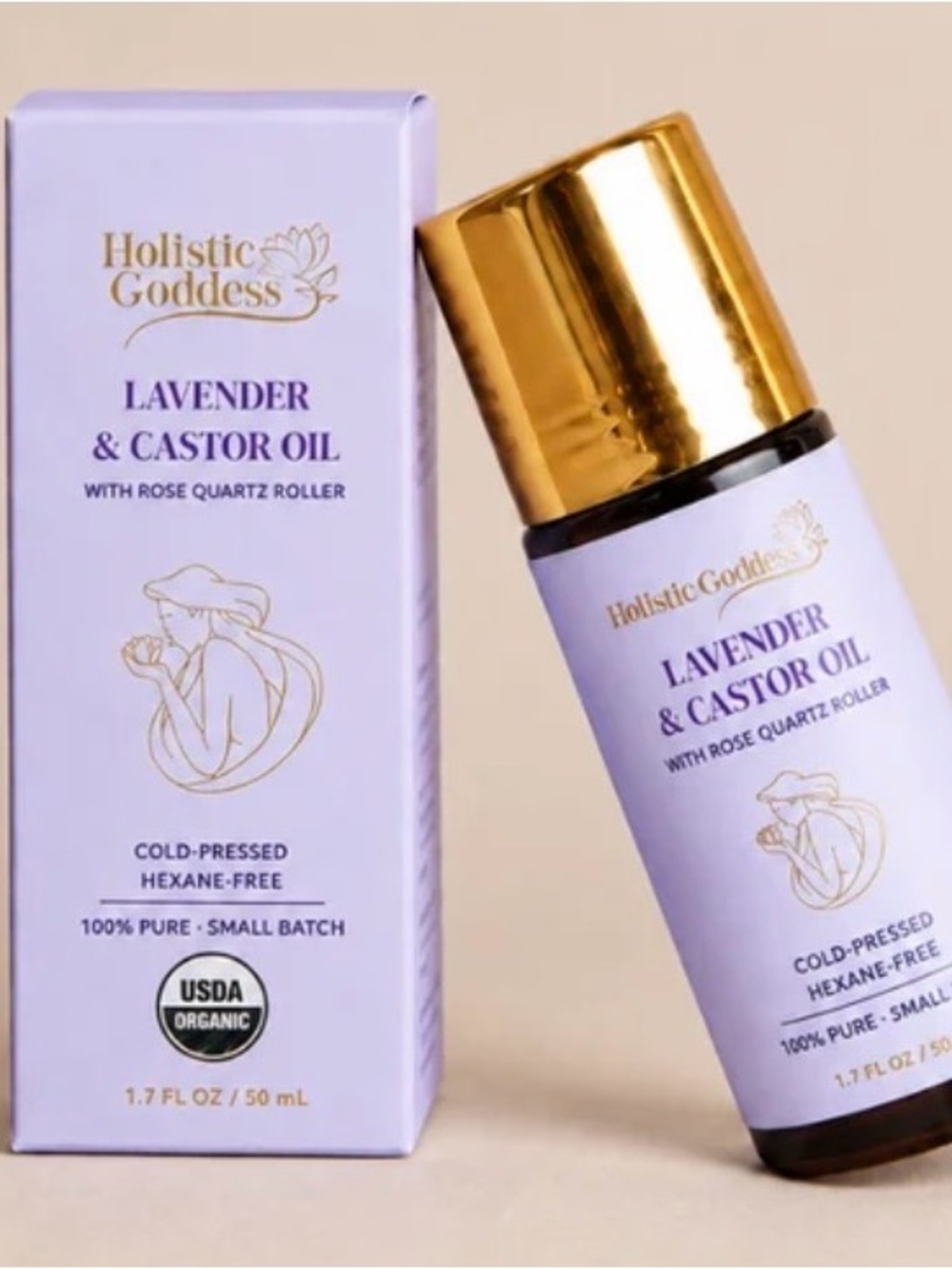 Holistic Goddess Lavender & Castor Oil with Rose Quartz Roller